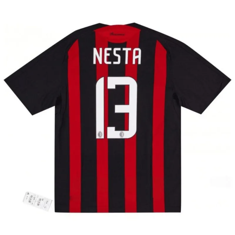 AC Milan NESTA 2008/09 Camiseta retro local - Roja/Negra