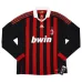 AC Milan BECKHAM 2008/09 Camiseta retro de casa de manga larga - Roja/Negra