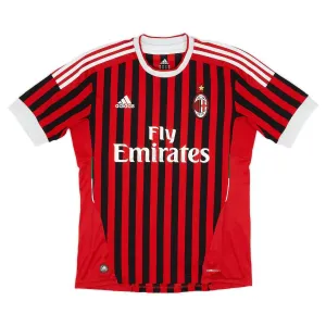 AC Milan 2011/12 Camiseta retro local - Roja/Negra