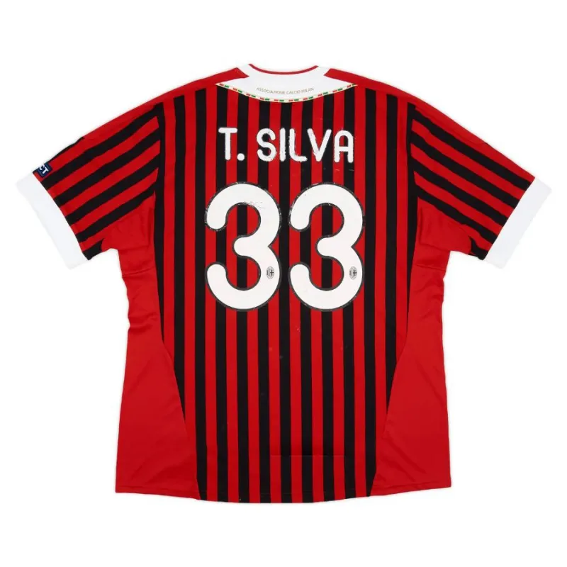 AC Mailand T.SILVA 2011/12 Retro-Heimtrikot - Rot/Schwarz