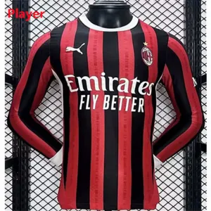 Camiseta de casa de manga larga 2024/25 del AC Milan - Jugador - Roja