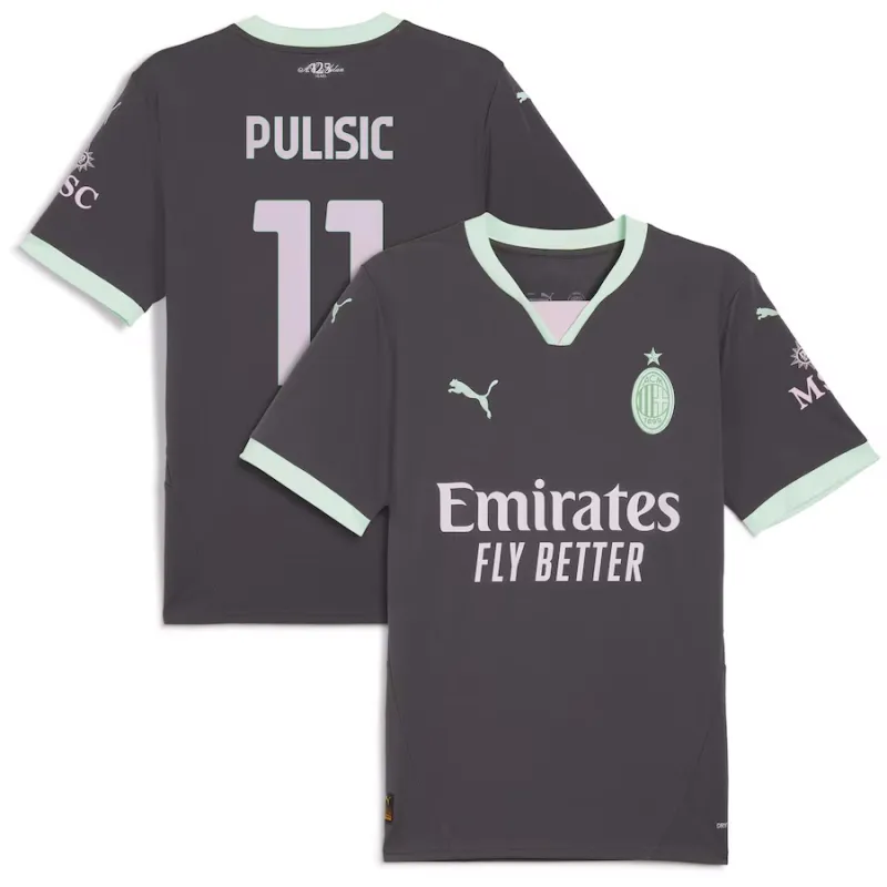 Christian Pulisics AC Milan 2024/25 Drittes Trikot - Kohlenstoffgrau