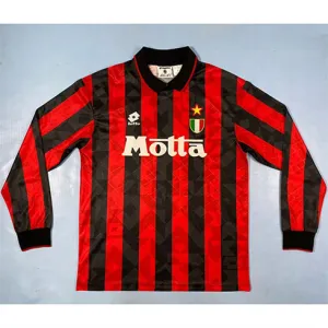 Camiseta retro de casa de mangas largas del AC Milan 1994/95 - Roja