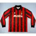 Maillot rétro à manches longues d'hommes de l'AC Milan 1994/95 - Rouge