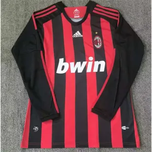 Camiseta retro de casa de mangas largas del AC Milan 2008 - Roja