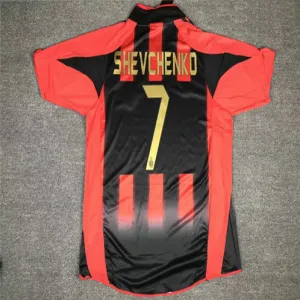 Maillot rétro d'hommes no 7 de l'AC Milan 2004/05 - Rouge, Andrea Shevchenko