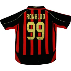 Maillot rétro de domicile no 99 de l'AC Milan 2006/07 - Rouge, Ronaldo
