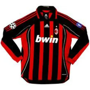Maillot rétro de domicile à manches longues de l'AC Milan 2006/07 - Rouge