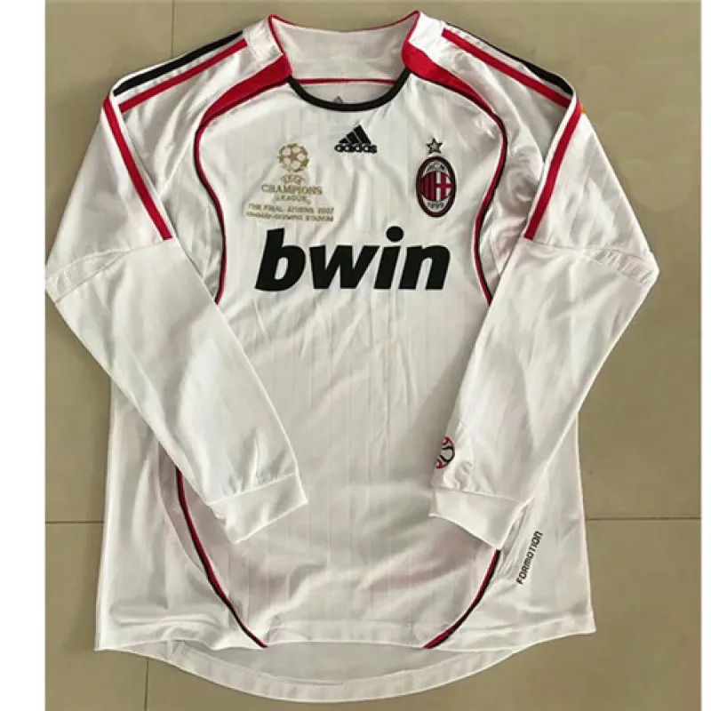 Camiseta retro de visitante de mangas largas del AC Milan 2006/07 - Blanca