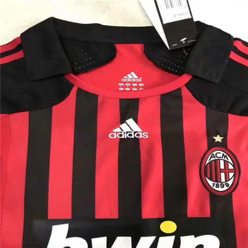 Camiseta retro de local de mangas largas del AC Milan 2007/08 - Roja