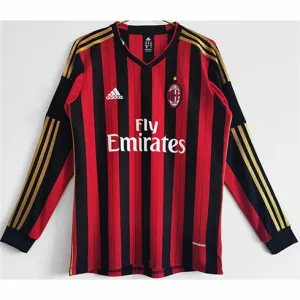 Maillot rétro de domicile à manches longues de l'AC Milan 2013/14 - Rouge