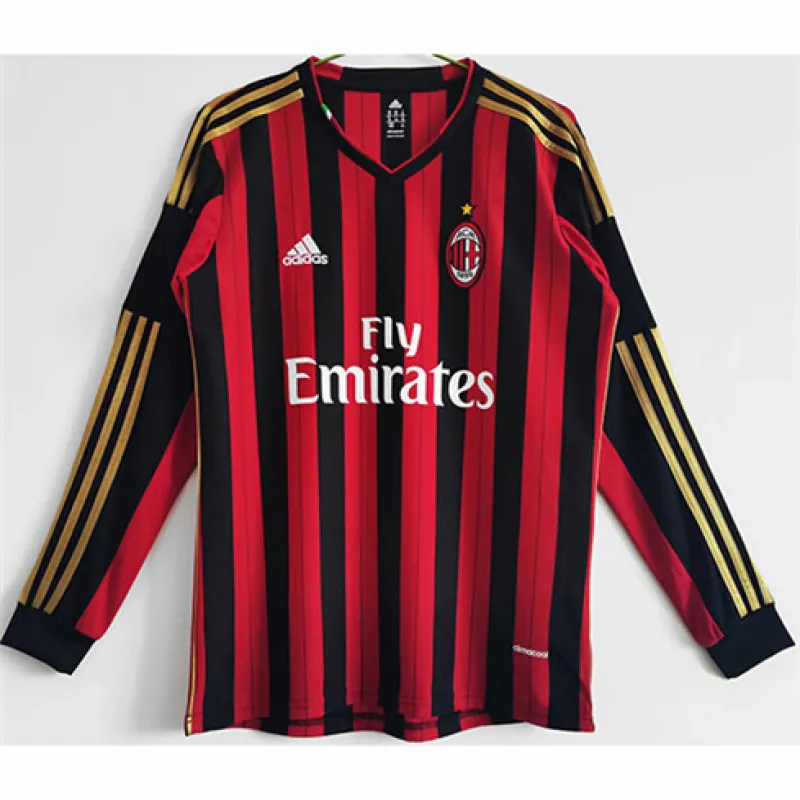 Camiseta retro de local de mangas largas del AC Milan 2013/14 - Roja