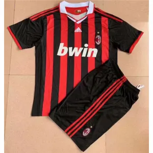 Maillot rétro de domicile pour enfants de l'AC Milan 2009/10 - Rouge