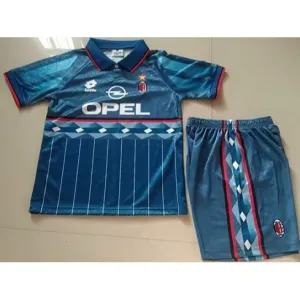 Maillot rétro d'extérieur pour enfants de l'AC Milan 1995/96 - Bleu