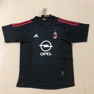 Maillot rétro d'extérieur de la Ligue des champions UEFA 2002/03 de l'AC Milan - Noir
