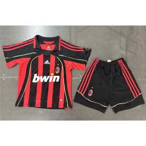 Maillot rétro de domicile pour enfants de l'AC Milan 2007/08 - Rouge