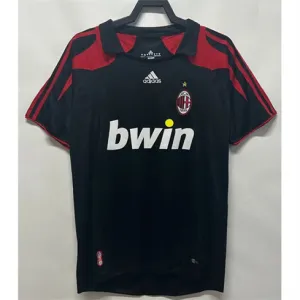 Maillot rétro numéro trois de l'AC Milan 2007/08 - Noir