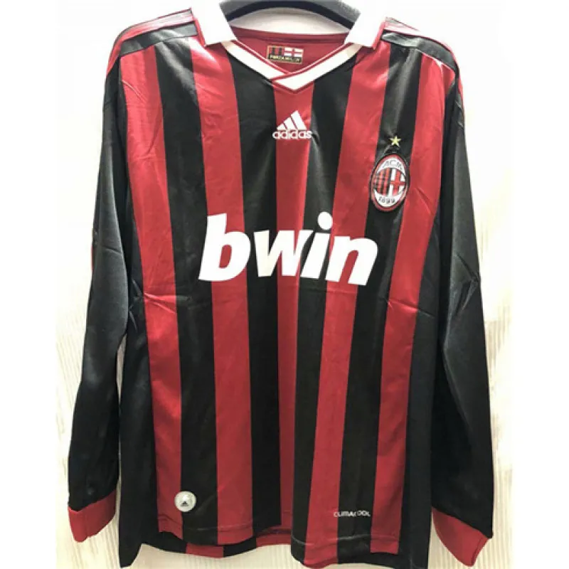 Camiseta retro de mangas largas del AC Milan 2009 - Roja