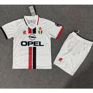 Maillot rétro d'extérieur pour enfants de l'AC Milan 1996/97 - Blanc