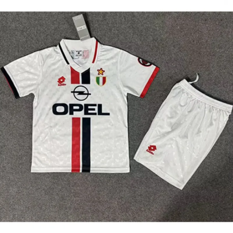 Camiseta retro de fuera para niños del AC Milan 1996/97 - Blanca