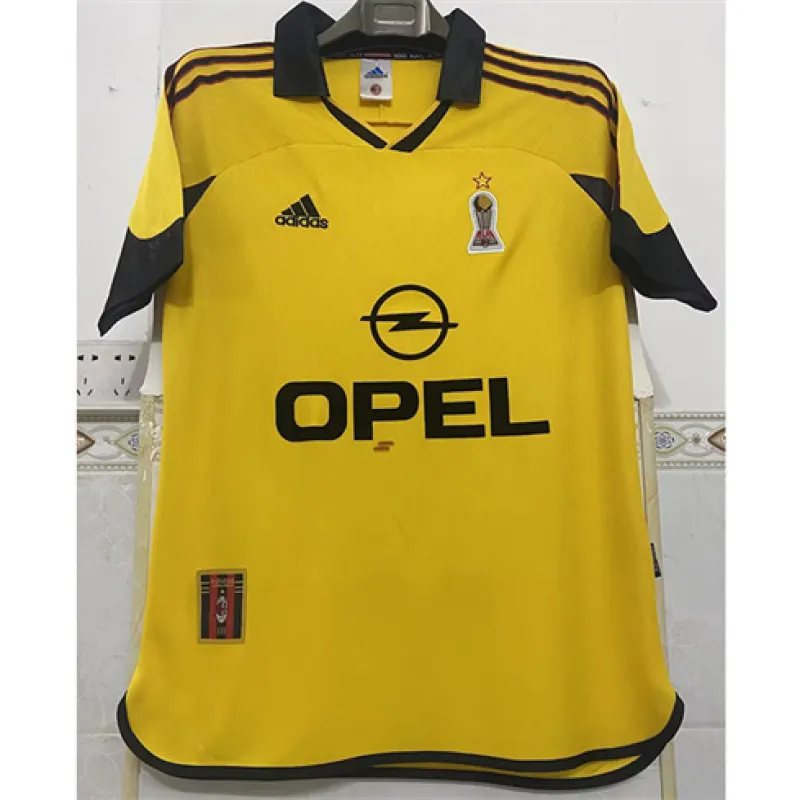 Camiseta retro de fuera del AC Milan 1999/00 - Amarilla
