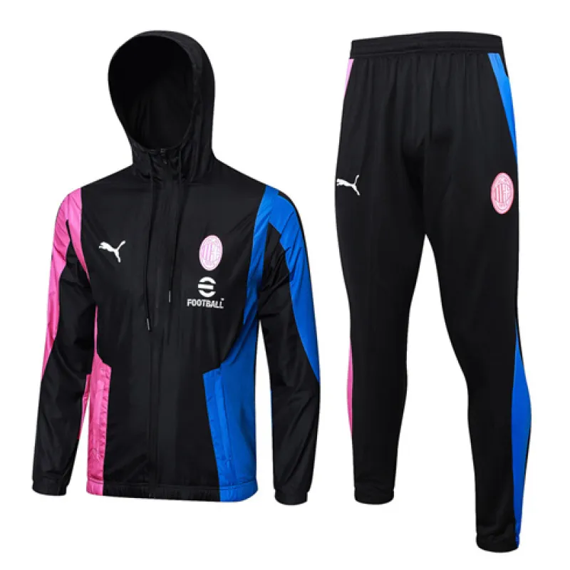 Prenda de deporte de abrigo de llover A del AC Milan 2024/25 - Negro
