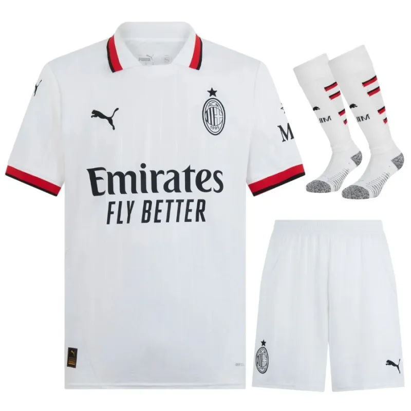 AC Milan 2024/25 Kit de maillot d'enfant extérieur - Blanc