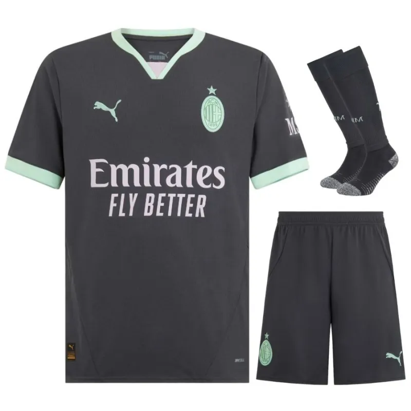 AC Milan 2024/25 Traje de camiseta infantil 3º - Gris carbón
