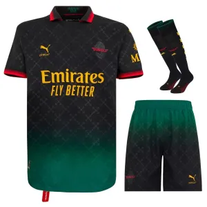 AC Milan 2024/25 Traje de camiseta infantil 4º - Negro