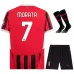 El conjunto de camiseta infantil del campo de AC Milan 2024/25 de Morata - Negro