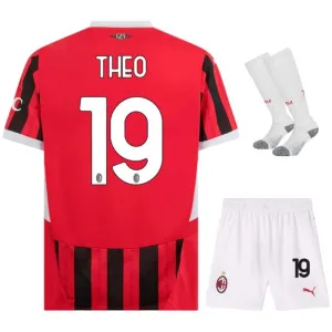 L'ensemble du maillot pour enfants du domicile de l'AC Milan 2024/25 de Theo - Blanc