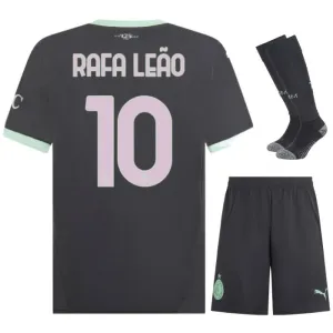 L'ensemble du troisième maillot pour enfants de l'AC Milan 2024/25 de Rafael Leao - Gris anthracite