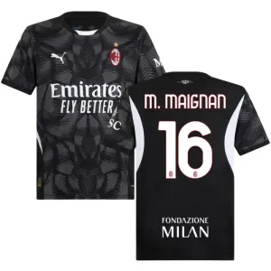 Le maillot de gardien du domicile de l'AC Milan 2024/25 pour enfants de M. Maignan - Noir