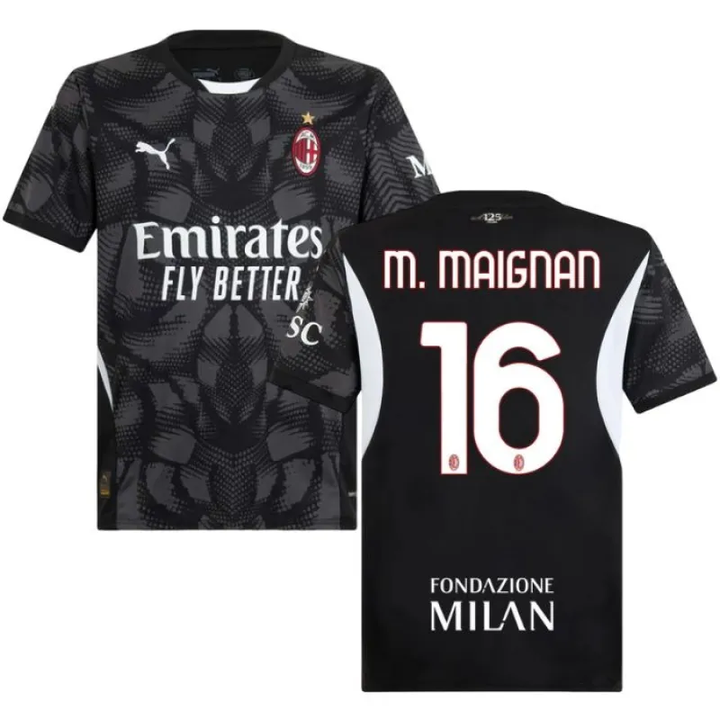 M. Maignans AC Milan 2024/25 Heim - Torwart - Kinder - Jersey - Schwarz