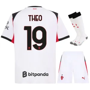 Set de camiseta infantil fuera de casa de Theo del AC Milan 2025/26 - Blanco