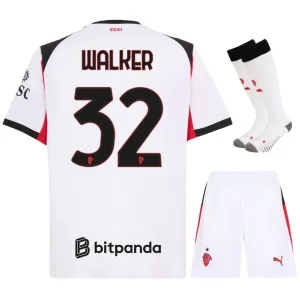 Set de camiseta infantil fuera de casa de Walker del AC Milan 2025/26 - Blanco