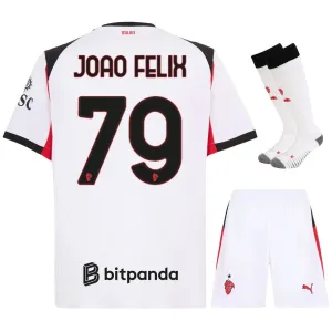 Set de camiseta infantil fuera de casa de João Félix del AC Milan 2025/26 - Blanco