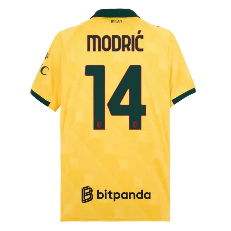 Set di maglia terza bambini di MODRIC dell’AC Milan 2025/26 - Giallo