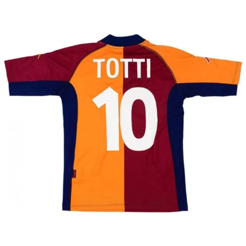 Camiseta Retro Local AS Roma TOTTI 2001/02 - Rojo/Naranja
