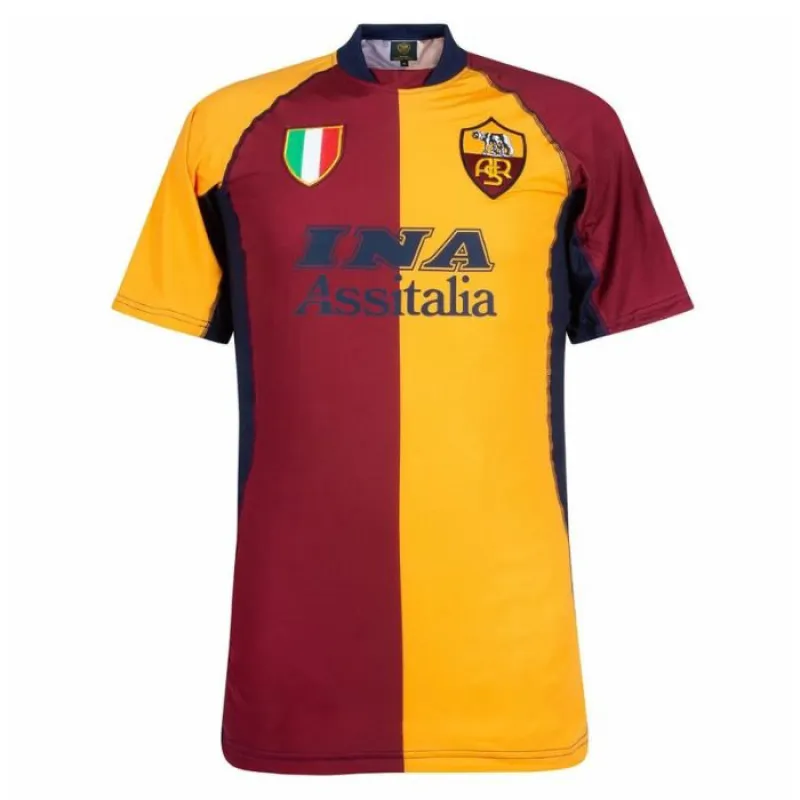 Camiseta Retro Local AS Roma TOTTI 2001/02 - Rojo/Naranja