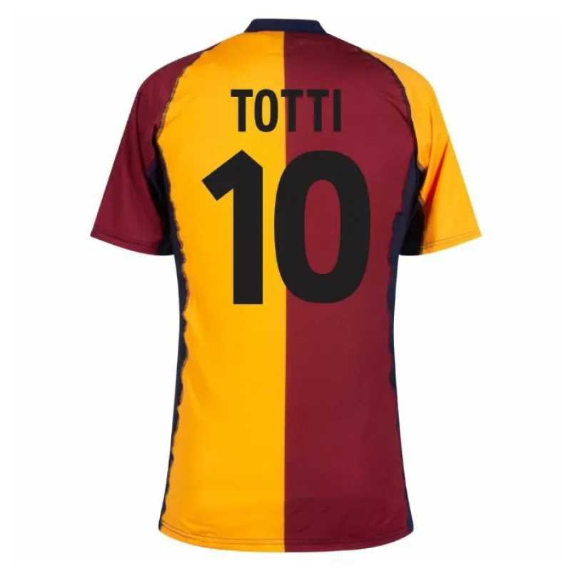 Camiseta Retro Local AS Roma TOTTI 2001/02 - Rojo/Naranja