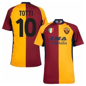 AS Rom TOTTI 2001/02 Retro Heimtrikot - Rot/Orange