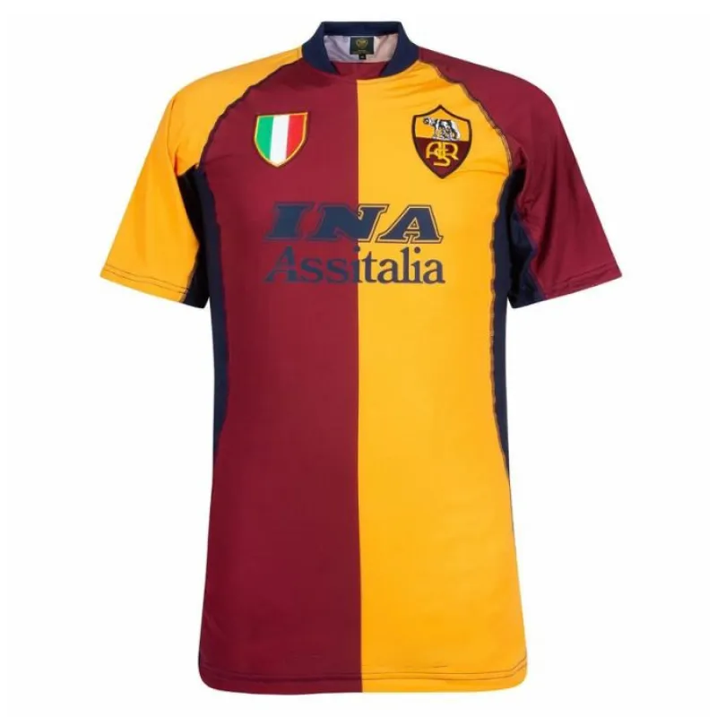 Camiseta Retro Local AS Roma BATISTUTA 2001/02 - Rojo/Naranja