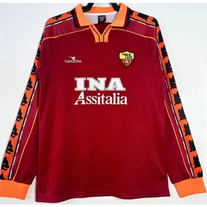 Camiseta retro de casa de manga larga de AS Roma 2004/05 - Roja