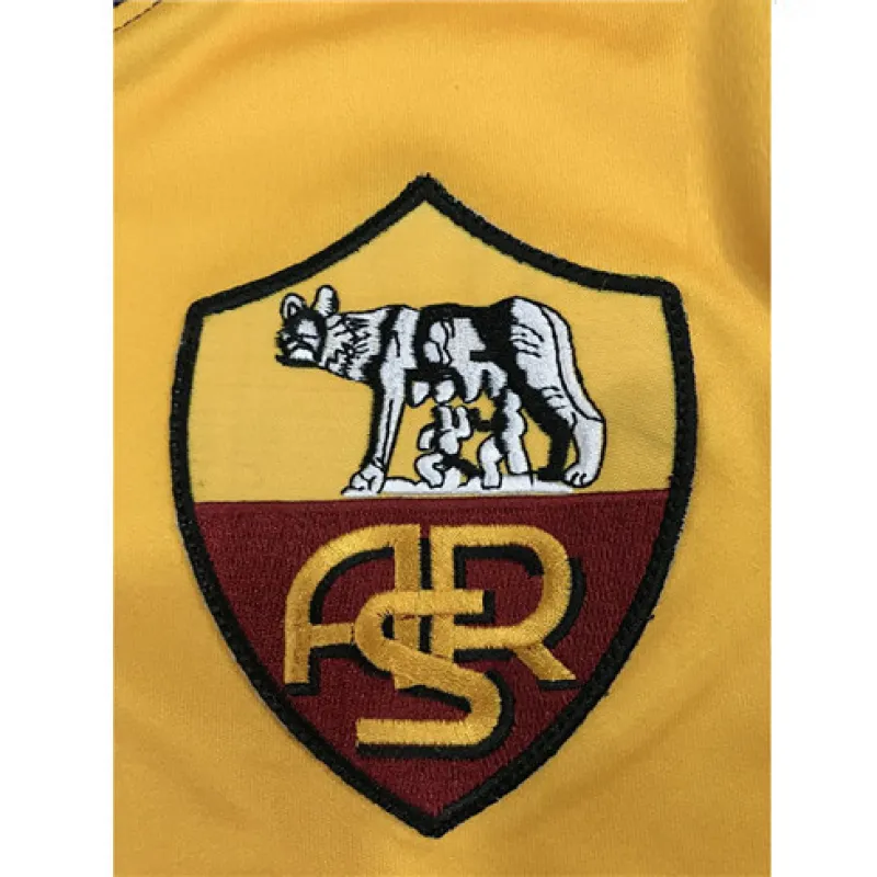 Maglia retro di casa con maniche lunghe di AS Roma 2001/02 - Gialla