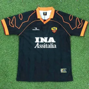 Maillot rétro d'extérieur d'AS Roma 1999/00 - Noir