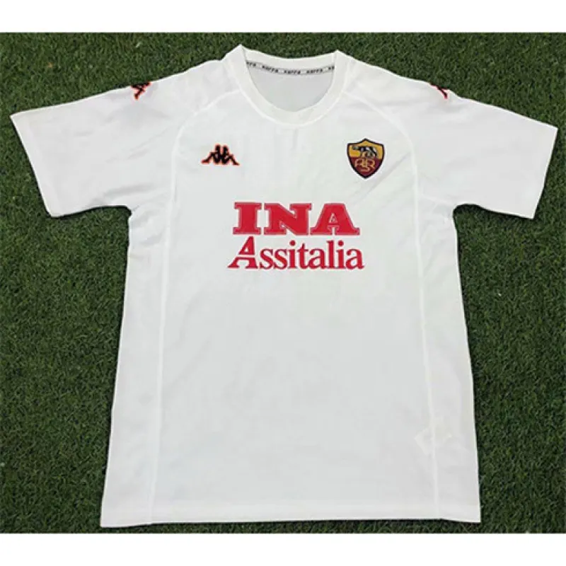 Camiseta retro de fuera de AS Roma 2000/01 - Blanca