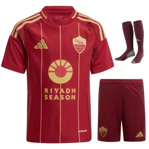 L'ensemble du maillot pour enfants de domicile de l'AS Roma 2024/25 - Brique