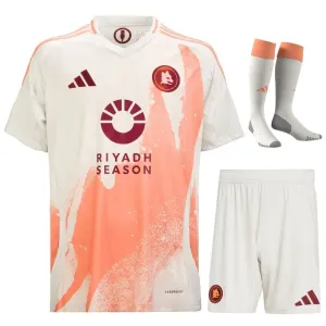 L'ensemble du maillot pour enfants d'extérieur de l'AS Roma 2024/25 - Blanc