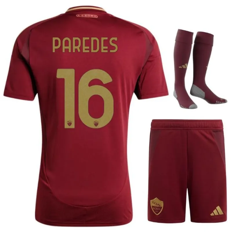 Paredes AS Rom 2024/25 Heim - Kinder - Trikotset - Weinrot